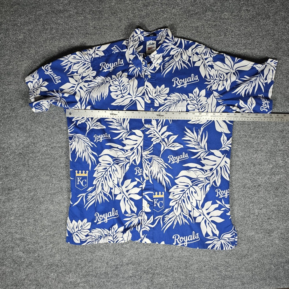 Reyn Spooner MLB Kansas City Royals Hawaiian Shirt Mens XL Blue Floral Cotton - Picture 3 of 10